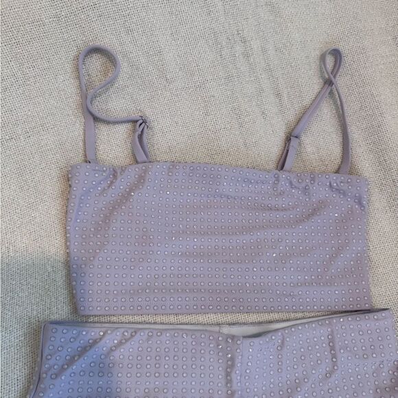 Good American Crystal Cropped Tank and High Waisted Shorts Set Glam Vegas Rare - Picture 2 of 8